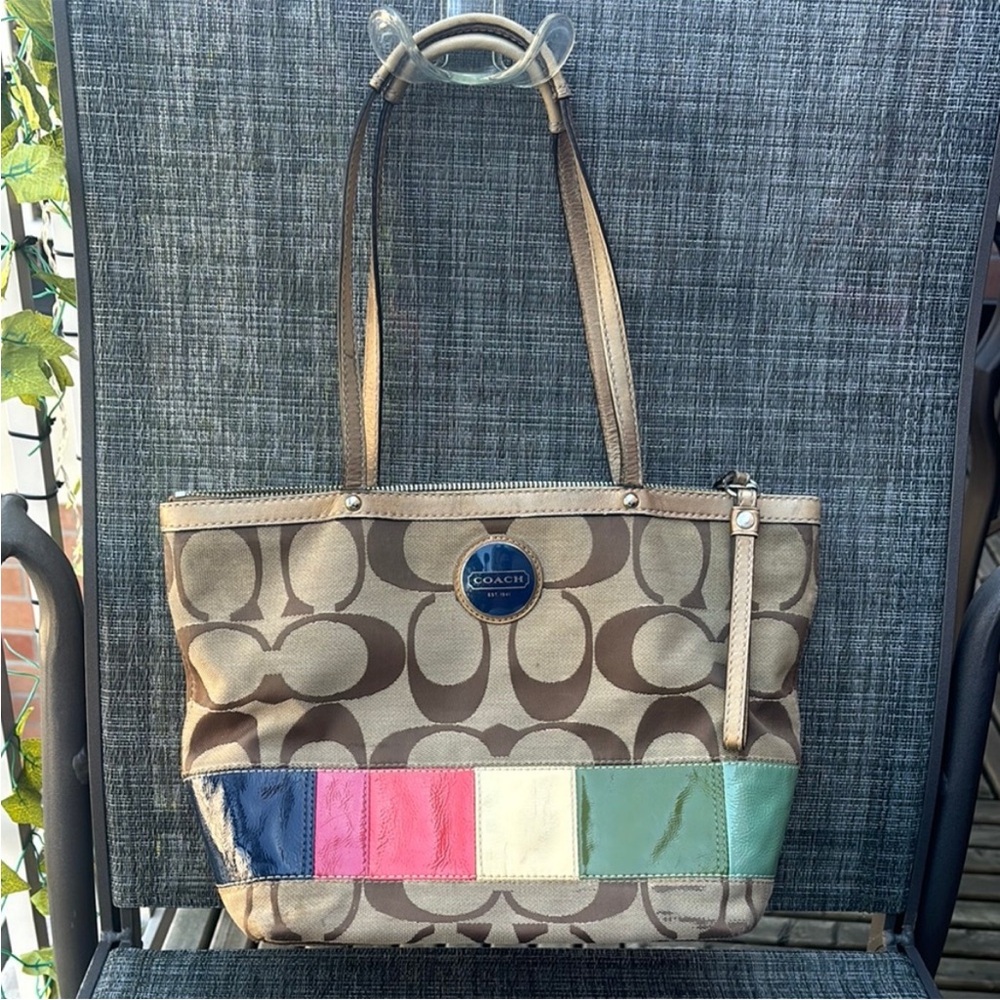 Coach Multicolor Patchwork Tote Bag
